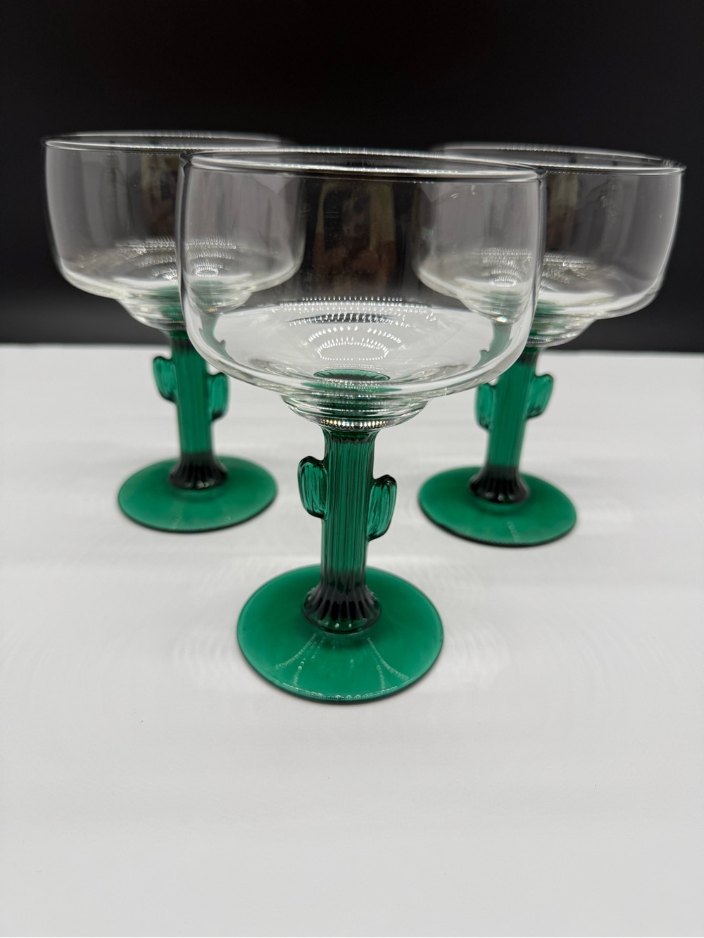 Vintage Libbey Cactus Margarita Glasses- Set of 3 in Green